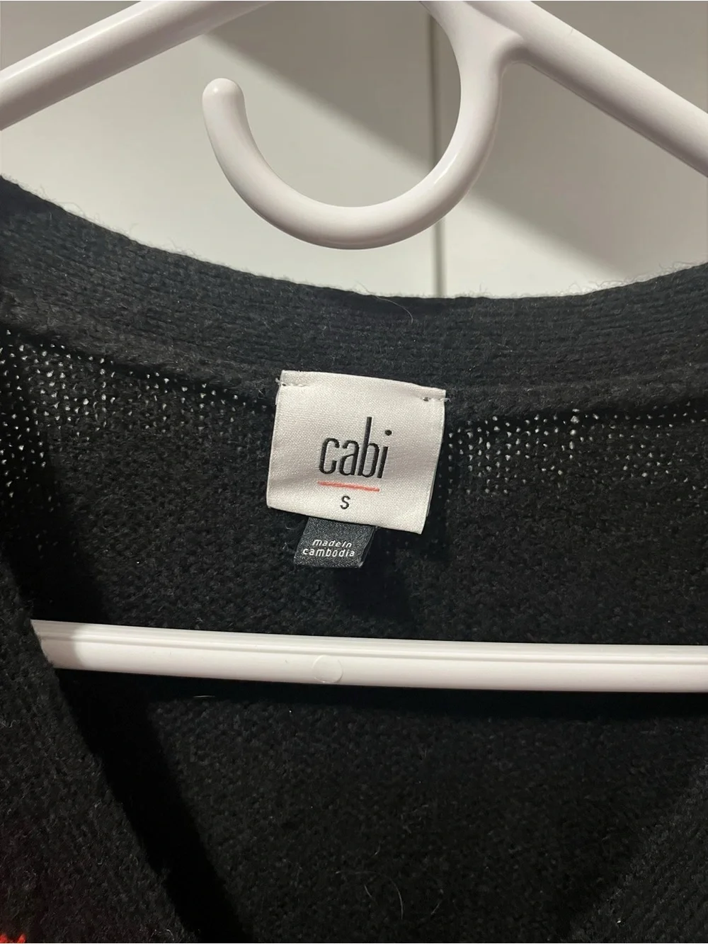 CAbi Black Floral Button-Front Cardigan with Red and Orange Flowers Size Small - Picture 7 of 9